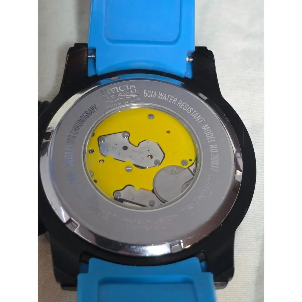 Men's Invicta Pro Diver Chronograph Watch – All Black Case & Blue Dial